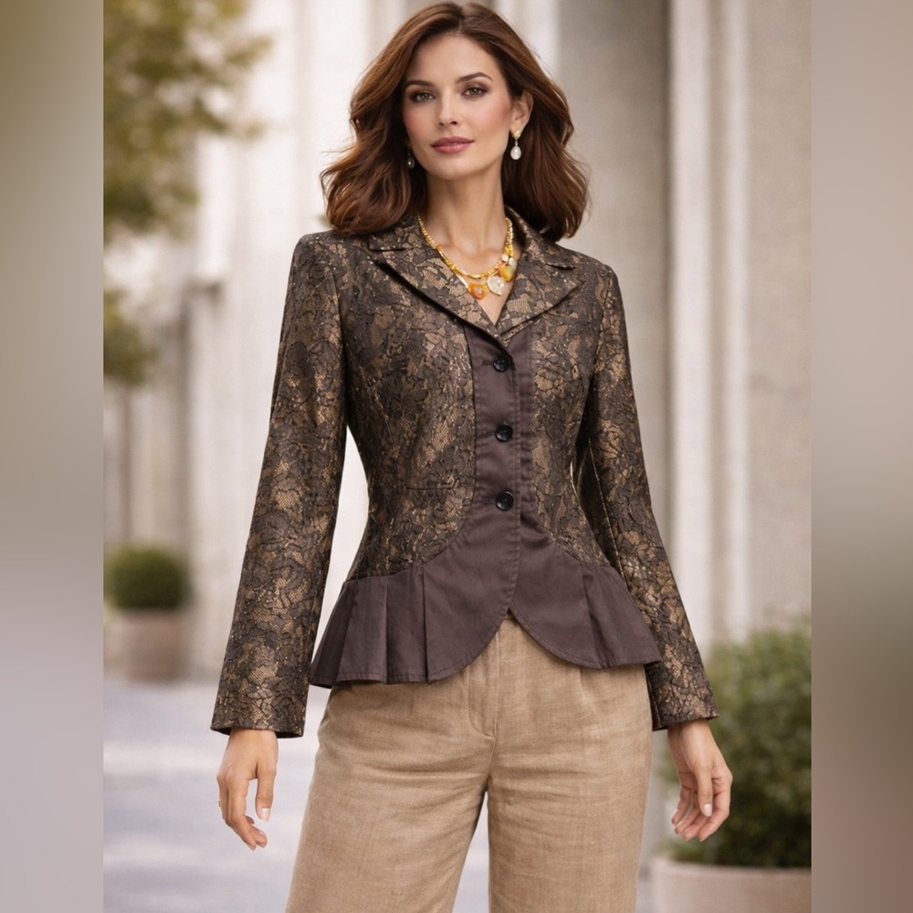 Teenflo Peplum lace Blazer